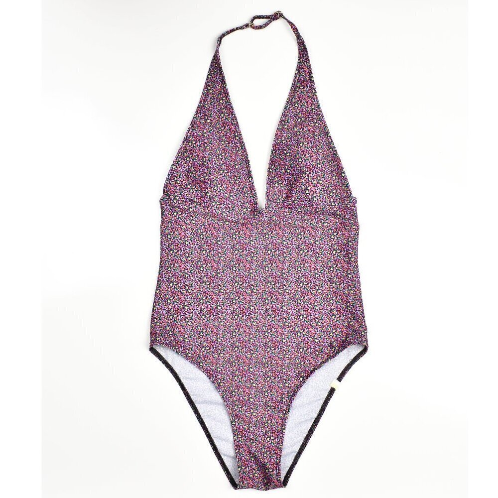 summersalt Purple Multi Halter One-Piece Swimsuit